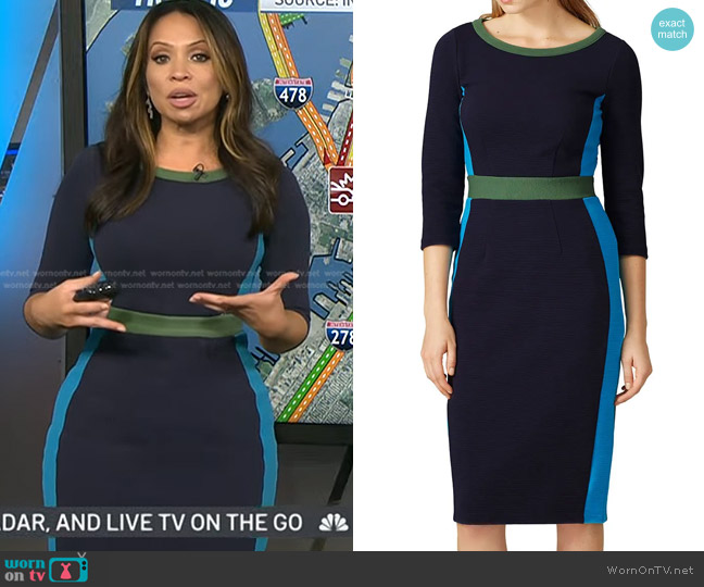 WornOnTV: Adelle’s navy colorblock dress on Today | Adelle Caballero ...