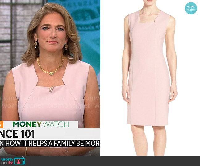 BOSS Diopena Dress worn by Jill Schlesinger on CBS Mornings