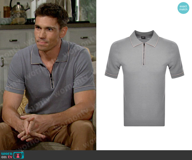 BOSS Oleonardo Polo worn by Dr. John Finnegan (Tanner Novlan) on The Bold and the Beautiful