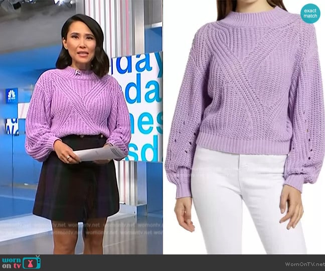 BP Traveling Stitch Sweater worn by Vicky Nguyen on NBC News Daily