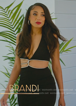 Brandi's black embellished trim dress on Selling the OC