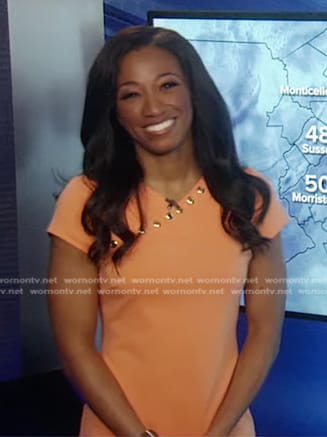 Brittany Bell’s orange grommet dress on Good Morning America