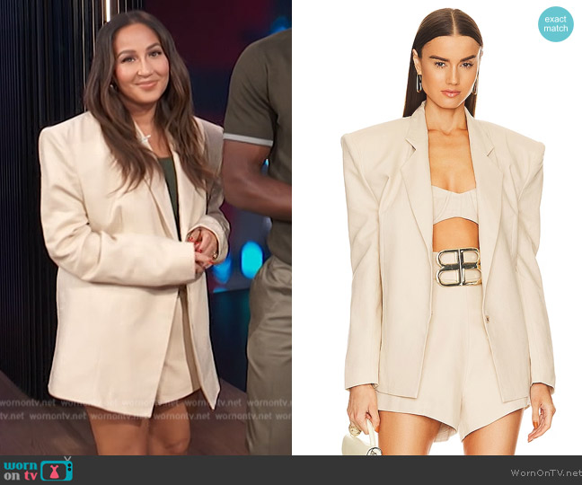 Bronx and Banco Capri Blazer worn by Adrienne Houghton on E! News