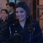 Brook Lynn’s black biker jacket and gold hoop earrings on General Hospital