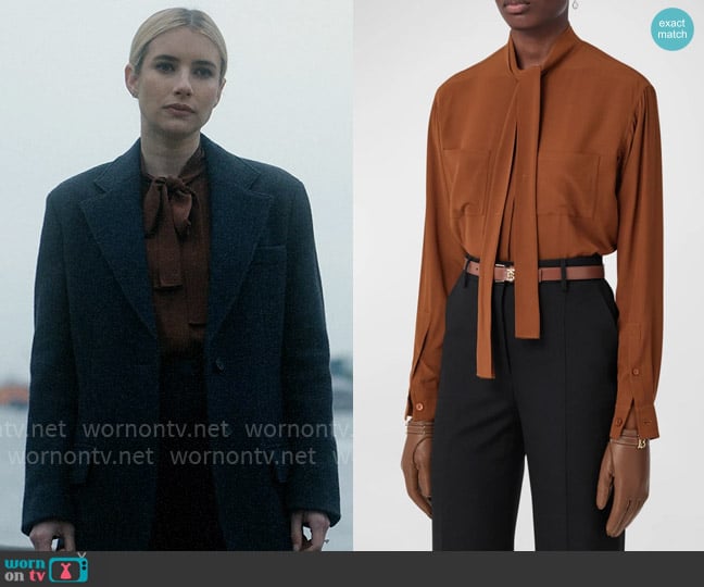 Burberry Kelli Blouse worn by Anna Victoria Alcott (Emma Roberts) on American Horror Story