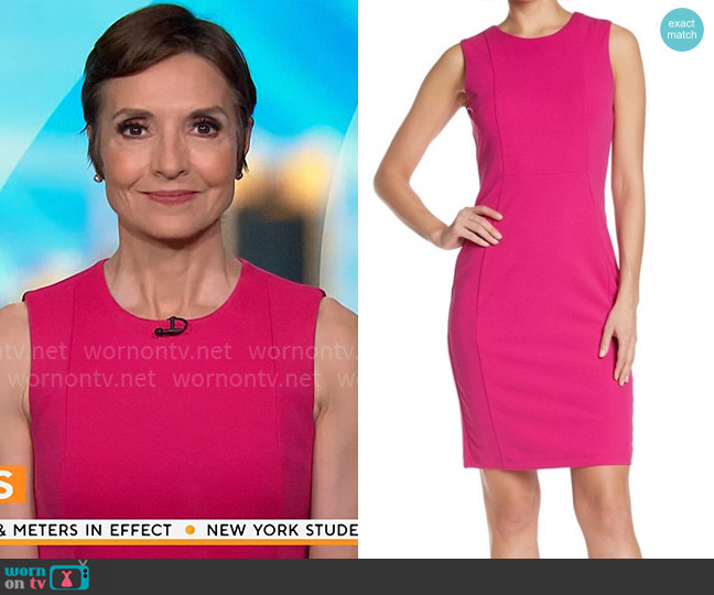 Calvin Klein Sleeveless Sheath Dress worn by Catherine Herridge on CBS Mornings