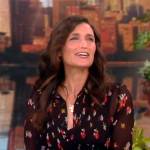 Cara Mentzel’s black floral print blouse on The View