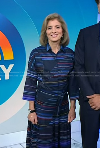 Caroline Kennedy's blue striped blouse and skirt on Today