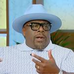 Cedric the Entertainer’s blue textured polo on Tamron Hall Show