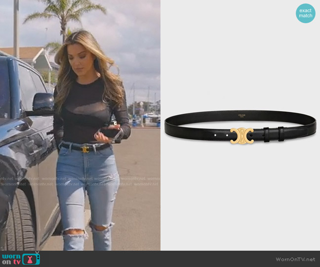 WornOnTV: Brandi's black ribbed cropped top and belt on Selling