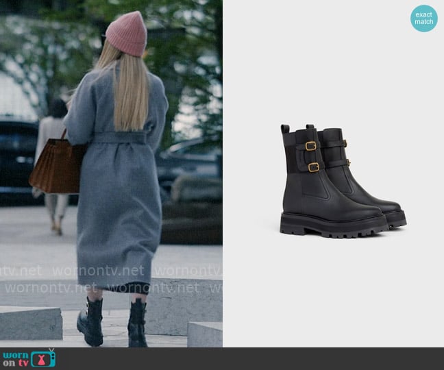 Celine Bulky Buckled Medium Boot worn by Anna Victoria Alcott (Emma Roberts) on American Horror Story