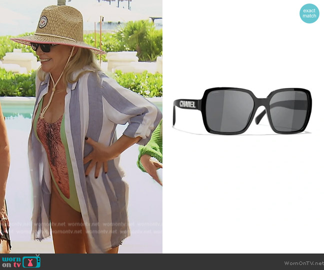 Chanel square Sunglasses worn by Shannon Beador on The Real Housewives of Orange County