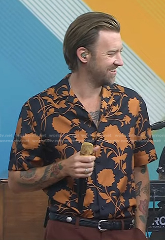 Charles Kelley's black and orange floral shirt on Today