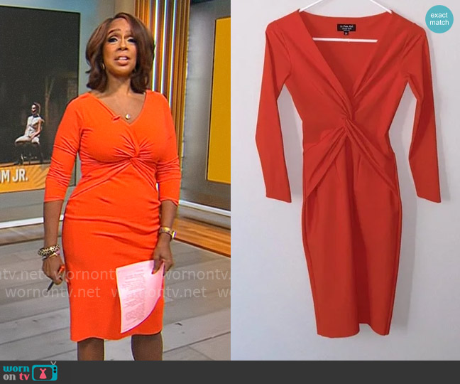 Chiara Boni La Petite Robe Cinched Waist Dress worn by Gayle King on CBS Mornings