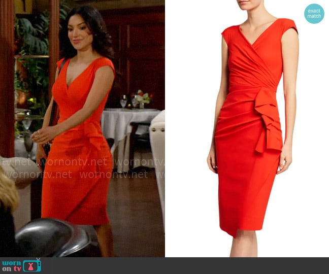 Chiara Boni La Petite Robe Zelly Dress worn by Audra Charles (Zuleyka Silver) on The Young and the Restless