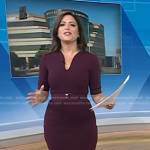 Chloe’s burgundy belted sheath dress on Today