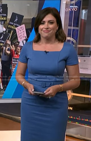 Chloe Melas's blue belted dress on NBC News Daily