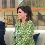 Chloe Melas’s green tweed open jacket on Today