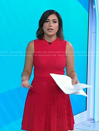 Chloe Melas's red scalloped knit dress on Today