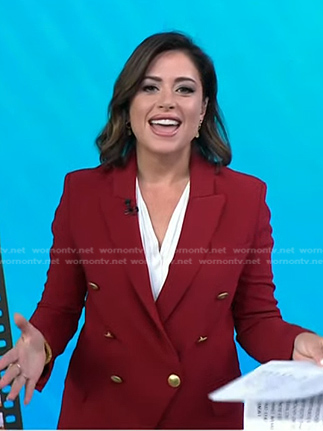 Chloe's red double breasted blazer on Today