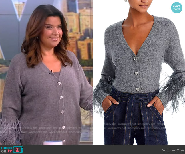 WornOnTV: Ana's gray feather sleeve cardigan on The View | Ana