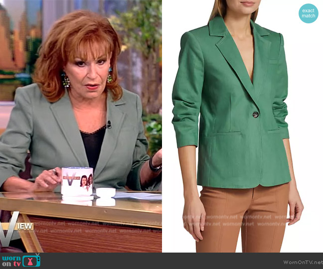 Cinq a Sept Khloe Denim Blazer worn by Joy Behar on The View