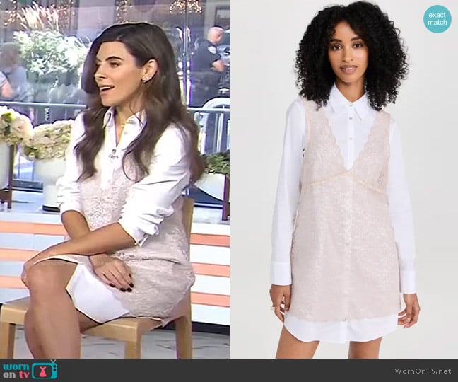 Cinq a Sept Lace Catilina Dress in Oyster/White worn by Jamie-Lynn Sigler on Today