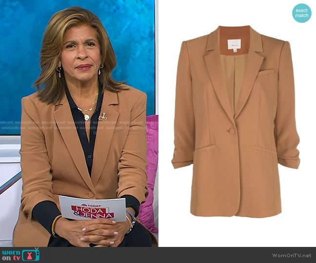 Cinq a Sept Khloe Ruched Sleeve Blazer in Cinnamon worn by Hoda Kotb on Today