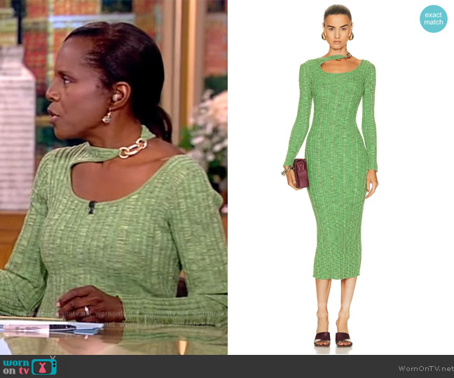 Cult Gaia Ebba Knit Dress worn by Deborah Roberts on The View