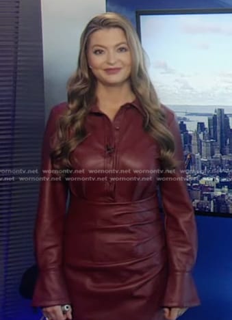 Dani Beckstrom’s burgundy leather Dress on Good Morning America