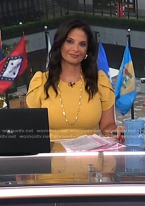 Darlene’s yellow puff sleeve sheath dress on Today