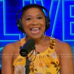 Deja Vu’s yellow floral print halter dress on Live with Kelly and Mark