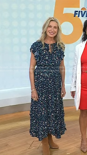 Denise Caron-quinn's navy floral dress on Today