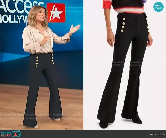 Derek Lam 10 Crosby Robertson Trousers worn by Kit Hoover on Access Hollywood