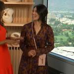 Diane Mizota’s brown animal print shirtdress on Access Hollywood