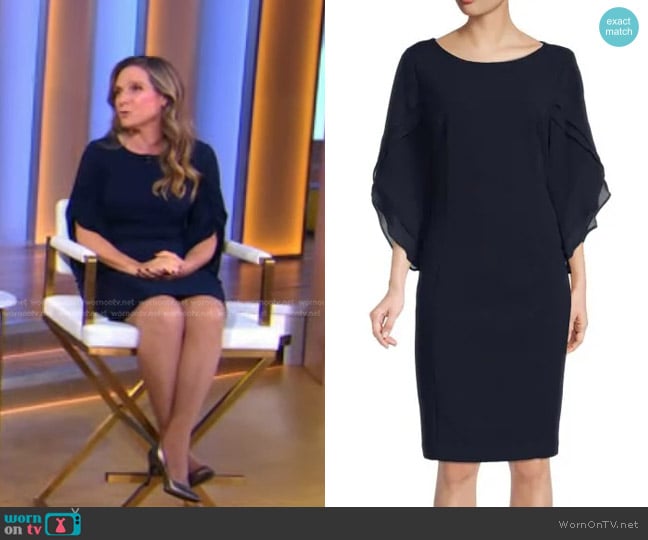 DKNY Flutter Sleeve Sheath Dress worn by Rachel Ain on Good Morning America