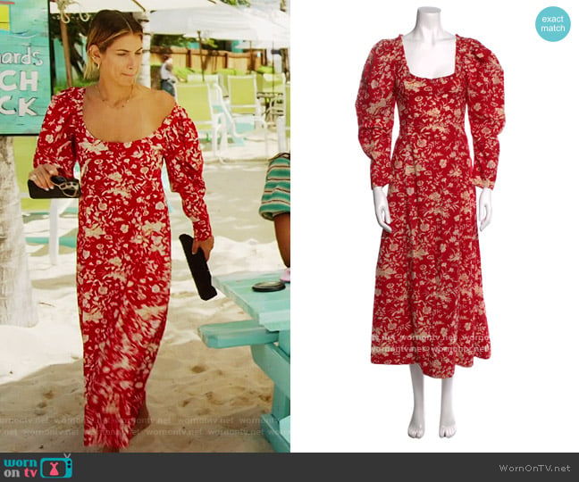 Doen Floral Print Midi Dress worn by Erin Lichy on The Real Housewives of New York City