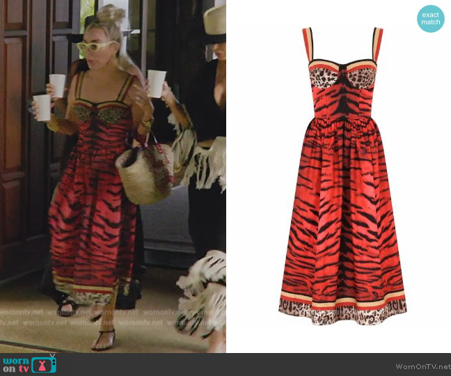 Dolce and Gabbana Tiger-print sleeveless dress worn by  on The Real Housewives Ultimate Girls Trip