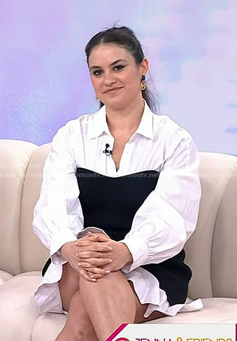 Donna's black and white ribbed corset shirtdress on Today