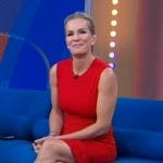 Jennifer's red sleeveless ruched dress on Good Morning America