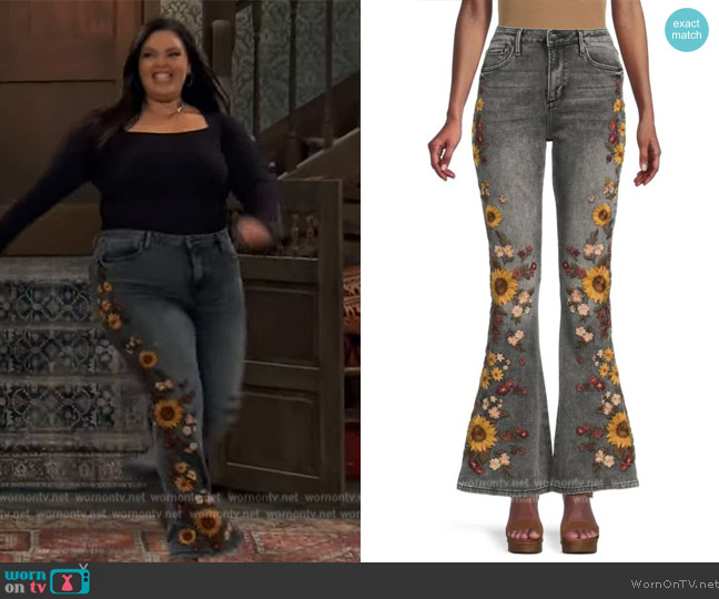 Lou’s floral jeans on Bunkd