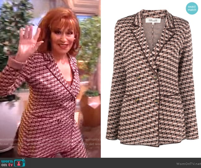 Diane von Furstenberg Dion Knit Jacquard Jacket worn by Joy Behar on The View