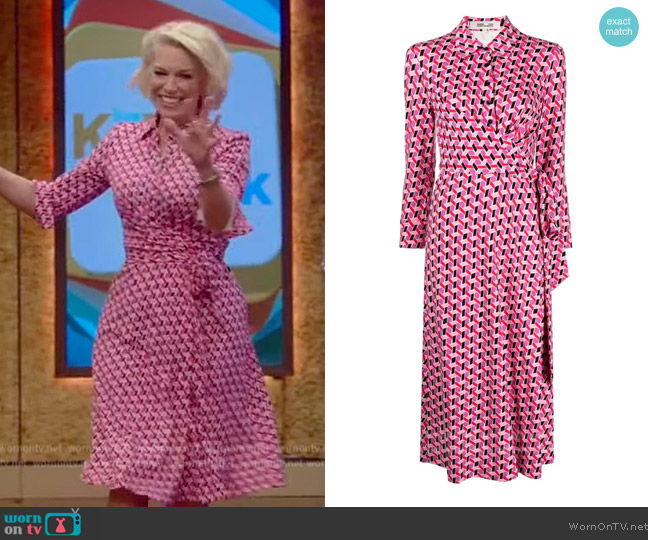 Diane Von Furstenberg Sana Wrap Dress worn by Hannah Waddingham on Live with Kelly and Mark