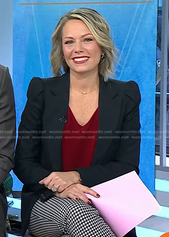 Dylan's black puff sleeve blazer on Today