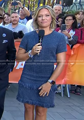 Dylan's blue tweed dress on Today