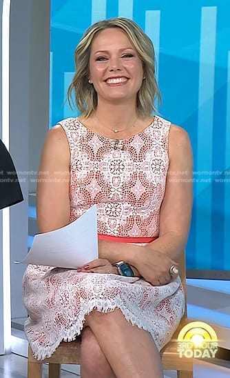 Dylan’s white overlay lace dress on Today