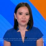 Em Nguyen’s blue notch collar dress on Good Morning America