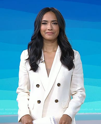 Emilie’s white double breasted blazer on Today