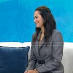 Emma Heming Willis’s grey plaid belted blazer and pants on Today