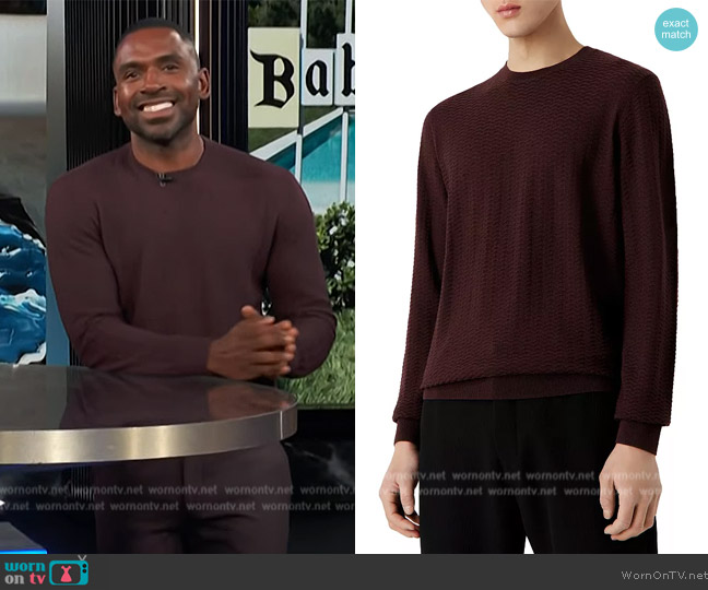 Emporio Armani Long Sleeve Pullover Crewneck Sweater worn by Justin Sylvester on E! News